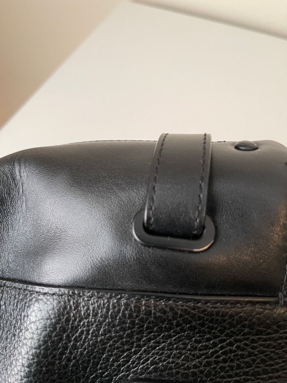 Black Leather Satchel Tote - Picture 10 of 10